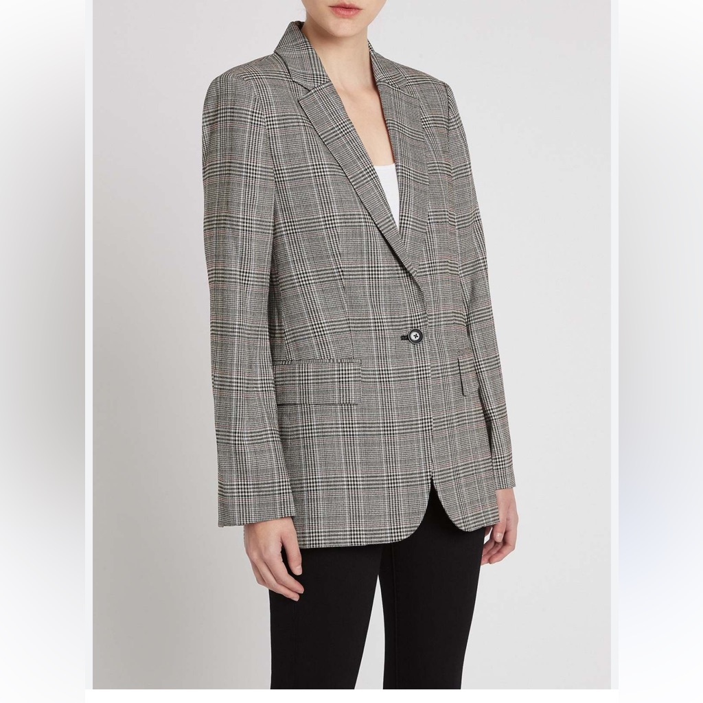 Frameblazer Szl Plaid Glen Boyfriend Grandpa Style Woolblend Pristine Pricefir